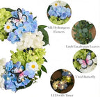 Valery Madelyn 18" Hydrangeas Spring Summer Wreaths for Front Door - Image 6
