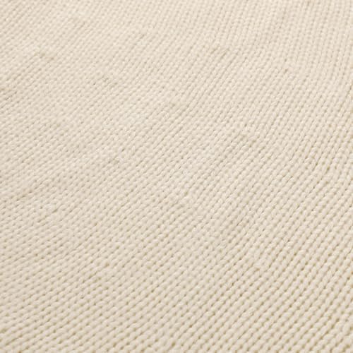 Ivory Knitted Christmas Tree Skirt, Cozy Cable Knit Design with Scalloped Edge and Ties, Rustic Farmhouse Holiday Décor for Christmas Tree Base(Ivory, 48") - Image 6