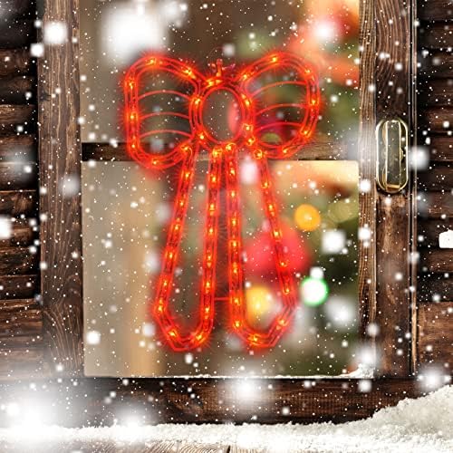 Christmas Window Silhouette Lights, 50 Count Incandescent Mini Light, Red, for Holiday Indoor Wall Door Glass Decor - Image 4