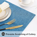 homing Faux Cotton Linen Placemats Set of 6, Cloth Dining Table Mats - Image 4