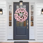 24 Inch Tulip Summer Wreath for Front Door Spring Silk Wreath with Green Leaves Artificial Tulip Flower Wreaths for All Seasons Farmhouse Porch Wall Living Room Home Widding Decor - Image 5