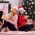 Foilswirl 60 Inch Dusty Pink Velvet Quilted Christmas Tree Skirt - Image 4
