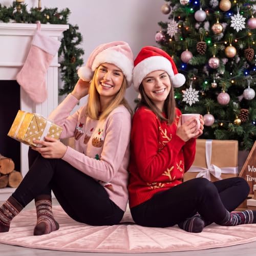 Foilswirl 60 Inch Dusty Pink Velvet Quilted Christmas Tree Skirt - Image 4