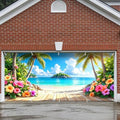 ANNA QUEEN 7x16 ft Garage Door Banner,Reusable Large Outdoor Backdrop for Tropical,Patriotic,Graduation and Christmas Party Decorations (Hawaiian Beach) by ANNAQUEEN