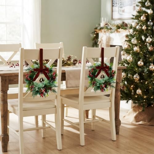 Edussy Mini Christmas Wreaths, Set of 4, 10 Inch Artificial Small Wreath - Image 4