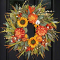 Fall Wreaths for Front Door 24 Inch Fall Wreath with Pumpkins, Sunflowers & Berries – Outdoor Autumn Wreath for Porch, Thanksgiving, Halloween & Harvest Decor by SoomeirWreath