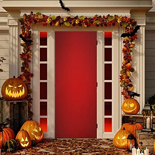Red Solid Color Door Cover Christmas Front Door Cover Winter Holiday Front Door Banner Porch Sign for Home Party Decor Indoor Outdoor Decorations 36 x 98 Inch - Image 5