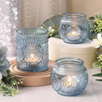 DARJEN 20 Pcs Large Blue Votive Candle Holder Glass Tea Light Candle Holder - Image 3