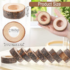 50 Pcs Wooden Bark Napkin Ring 1.18 Inch Handcrafted Wooden Napkin Holder Decorative Round Shaped Holders with Bark Edge Natural Design for Table Dining Parties Special Occasions Kitchen & Home Decor - Image 2
