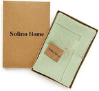 Solino Home 100% Pure Linen Napkins Green Hemstitch, 20 x 20 in, Set of 4 - Image 4