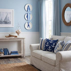 Hicarer 3 Pcs Wall Plates Decor Coastal Blue White Ceramic Fish Wall Art - Image 6