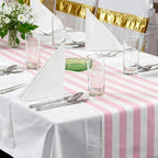AmazingSpark Striped Table Runner Roll,Pink,50' Long X 16" Wide - Image 4
