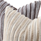 decorUhome Fall Faux Fur Throw Pillow Covers 26x26 Set of 2 Brown White - Image 2