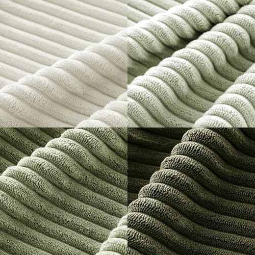 MIULEE Soft Corduroy Decorative Throw Pillow Covers Light Green 16x16 - Image 2
