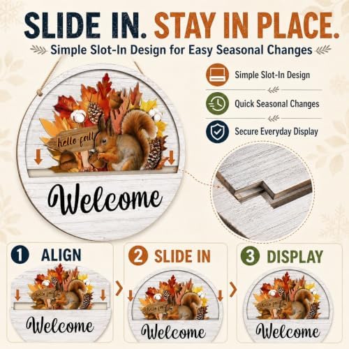 Interchangeable Welcome Sign for Front Door Home Porch for Every Season - Image 3