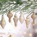 6 Mercury Glass Finial Christmas Ornament 5.7" Hanging, Neutral by PullCrease