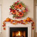 24 Inch Harvest Fall Wreaths for Front Door with Sunflower,Peony,Hydrangeas - Image 5