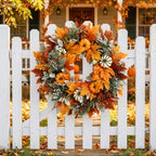 24 Inch Large Fall Pumpkin Wreath for Front Door - Image 5