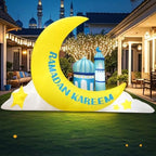 KOOY 7.8 FT Long Inflatable Ramadan Crescent Moon Decorations with Mosque & Star Blow Up Islamic Eid Decor Muslim Holiday Outdoor Decorations with LED Lighted - Image 4