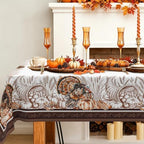 Rectangle Fall Tablecloth 60x102 Inch, Thanksgiving Autumn Harves Turkey Pumpkin Table Cloth, Waterproof Wrinkle Resistant Table Cover for Fall Decorations Decor by Unknown