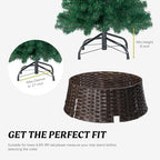 28" Christmas Tree Collar for Pencil Trees with 24Pcs Velvet Christmas Tree Bows,Cord Cut-Out, Basket Tree Skirt Collar Stand for 4.5-9 ft Artificial Trees - Image 2