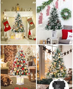 3ft Prelit Snow Flocked Christmas Tree with Light Up White Snowman Box Base - Image 5