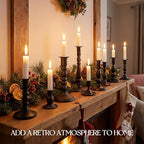 Mumufy 40 Pcs Matte Candlestick Holders, Metal Wedding Taper Candle Holders Vintage Candles Stand Set, Candle Stick Decor for Mantel Table Centerpiece Wedding Dining Table Decor Mantelpiece (Black) - Image 5