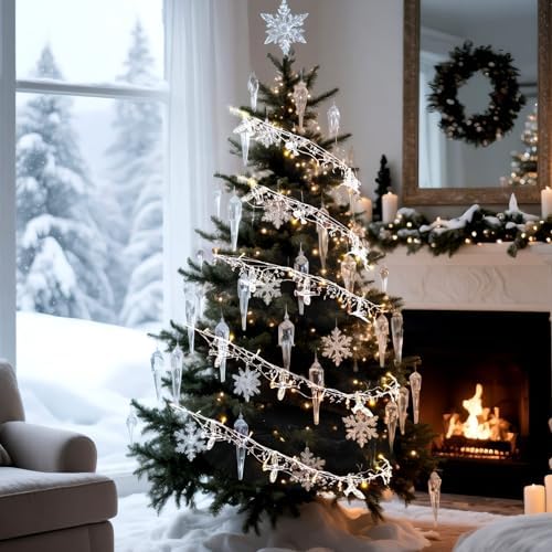 Retisee Crystal Christmas Tree Decor Acrylic Garland, Clear, Hummingbird - Image 4
