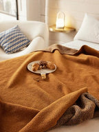 Burnt Orange Throw Blanket 50x70, Reversible Textured Fleece Blankets for Couch and Bed, Soft Warm Decorative Cozy Sofa Blanket for All Seasons - Image 6