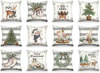 Frienda 12 Pcs Winter Pillow Covers Christmas Throw Pillow Case 18 x 18'' by Frienda