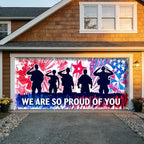 Patriotic Soldier Salute Garage Door Banner 6x13FT American Flag Military Decor Waterproof Outdoor Decoration for Veterans Day Independence Day Memorial Day Fourth of July Holiday Decor - Image 7
