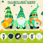 St Patricks Day Inflatables Outdoor Decorations, 6.4 FT Long St. Patrick's Gnomes Inflatable Decoration with LED Lights, Lucky Leprechaun Green Irish Blow Up Decor for Holiday Lawn Yard Garden Indoor - Image 4