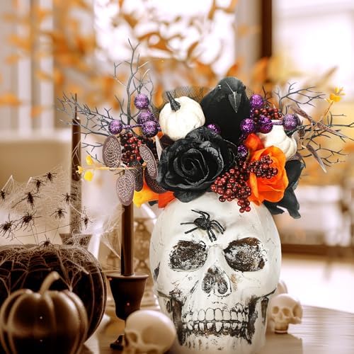 Daifunli Halloween Table Centerpieces Decorations, Skeleton Head Crow - Image 6