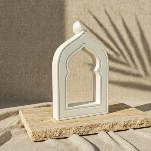 iwa concept Islamic Mihrab-Inspired Table Decor, Freestanding White Stone Decoration, Ramadan and Eid Home Decoration by iwaconcept