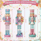 Simgoing 3 Pcs Macaron Gingerbread Nutcracker Christmas Resin Soldier Decor - Image 2