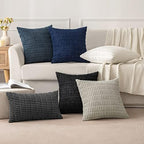 MIULEE Euro Sham Corduroy Decorative Throw Pillow Covers 24x24 Pure White - Image 6