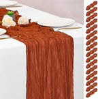 16 Pack Terracotta Table Runner 10FT Cheesecloth Table Runner Boho Gauze Table Runners Long Rustic Sheer Fabric Table Runners for Wedding Party Bridal Shower Farmhouse & Home Decor by Lumaycens