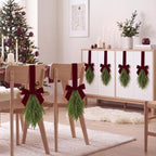 Burgundy Teardrop Swag 6 Pcs Christmas Cabinets Chair Ornament - Image 5