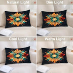 Batmerry Geometric Radiant Pillowcases, Vibrant Symmetrical Geometric Decorative Bed Pillow Cover with Hidden Zipper Soft Blended for Hair and Skin 20X26 in - Image 5
