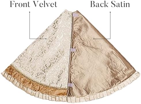 Valery Madelyn 48 Inch White Gold Christmas Tree Skirt for Tree Decorations - Image 6
