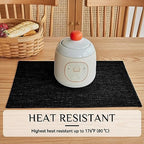 Softalker Faux Linen Cloth Placemats Set of 8-12 x 18 Inch, Black - Image 3