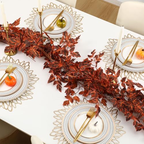 Suncalla 4 Pack Fall Decor for Home 6 ft Plum Cimicifuga Seeded Garlands - Image 3