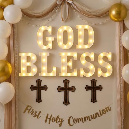 Aurelema 8 Pcs God Bless LED Letter Lights Sign Decorations - Image 5