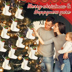 Suhine 36 Set Mini Christmas Knitted Stockings 6'' Neutral Christmas Stocking Rustic Modern Farmhouse Xmas Tree Decor with Wooden DIY Tags Gifts Bulk for Holiday Mantel Party Favor(White) - Image 5