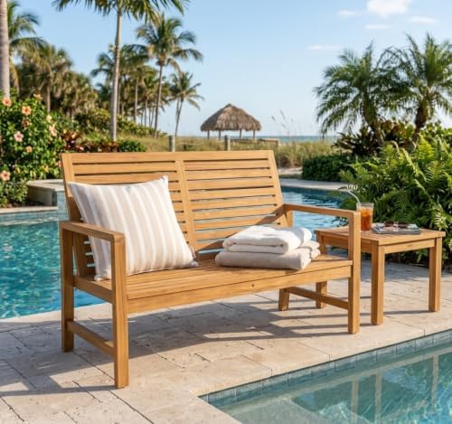 Outdoor/Indoor Sunbrella Throw Pillow Cover Only Square Set of 2 Pieces 20 inch x20 inch Shore Linen Stripe - Insert Not Included - Image 3