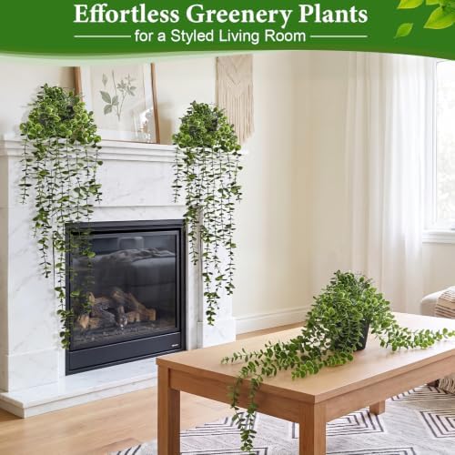 4Pcs Fake Hanging Plants, Potted Artificial Plants Hanging Eucalyptus Vines - Image 6