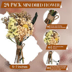 Layhit 24 Pcs Mini Dried Flower Bouquets Boho for Vase, Colorful - Image 2