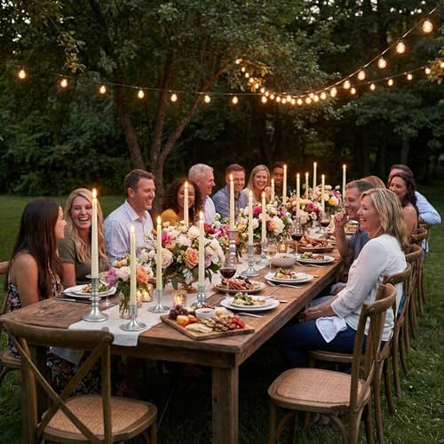 Mumufy 20 Pcs Matte Candlestick Holders, Metal Wedding Taper Candle Holders Vintage Candles Stand Set, Candle Stick Decor for Mantel Table Centerpiece Wedding Dining Table Decor Mantelpiece (Silver) - Image 6