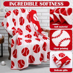 Buryeah Baseball Knit Throw Blanket, Baseball Gift for Boys Teens Men, 50 x 60 Inch Cozy Sport Reversible Knitted Throw Blanket for Couch Sofa Bed Home Decor - Image 2