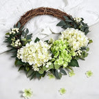 Summer Fall Flower Wreath for Front Door 20 Inch Hydrangea Door Wreath - Image 2